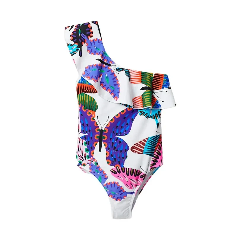 Desigual Damen Strandmode Weißer Polyamid Badeanzug