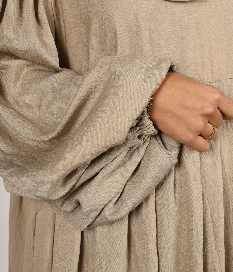 Abaya Leinen Puffärmel Madaya – Weizen