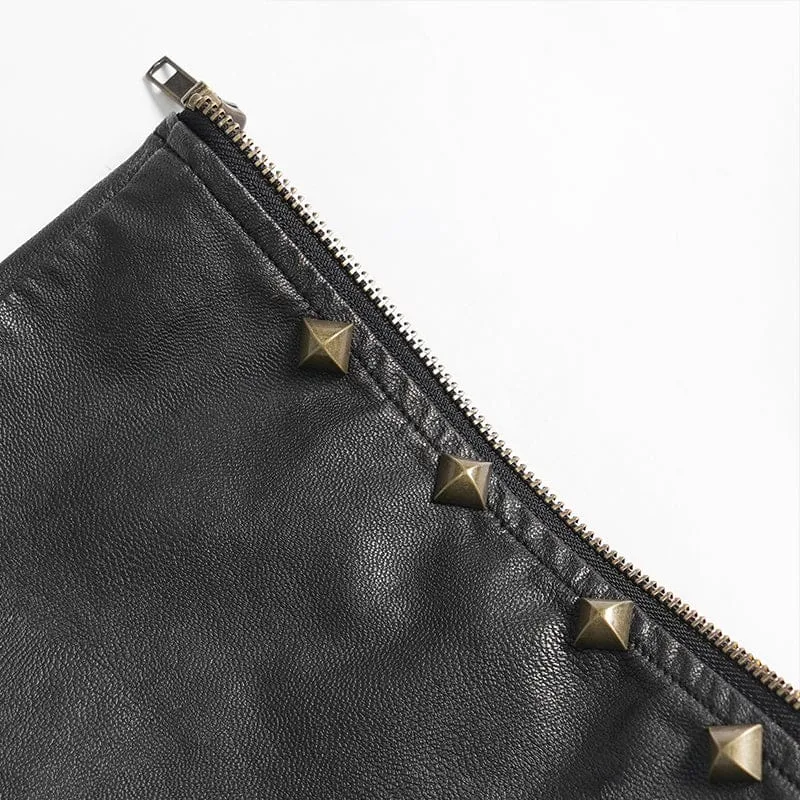 Punk-Herrenhose mit großen Taschen, Ösen und Nieten sowie abnehmbaren Beinen