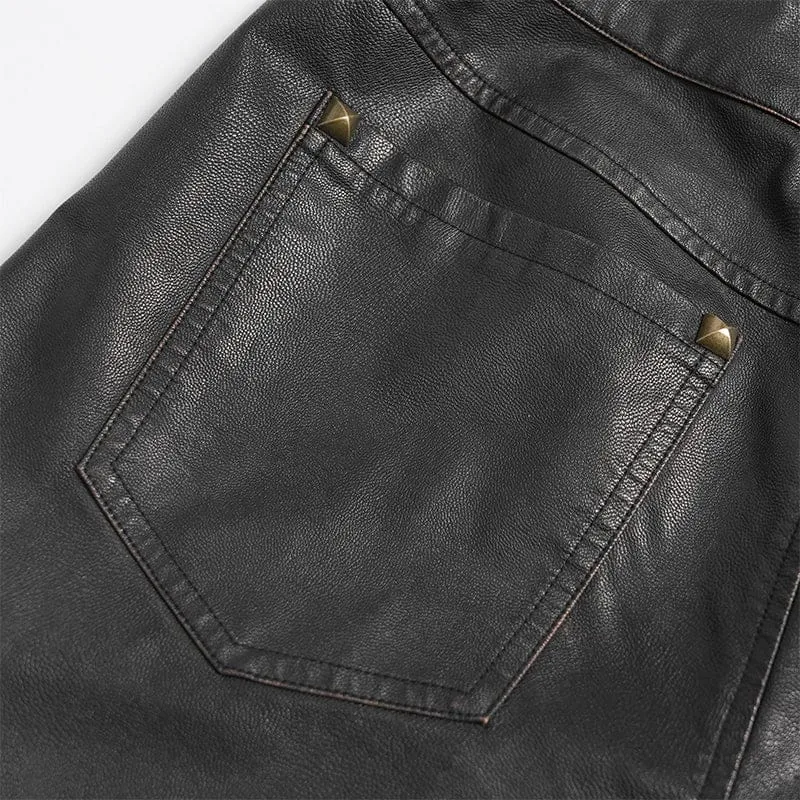 Punk-Herrenhose mit großen Taschen, Ösen und Nieten sowie abnehmbaren Beinen