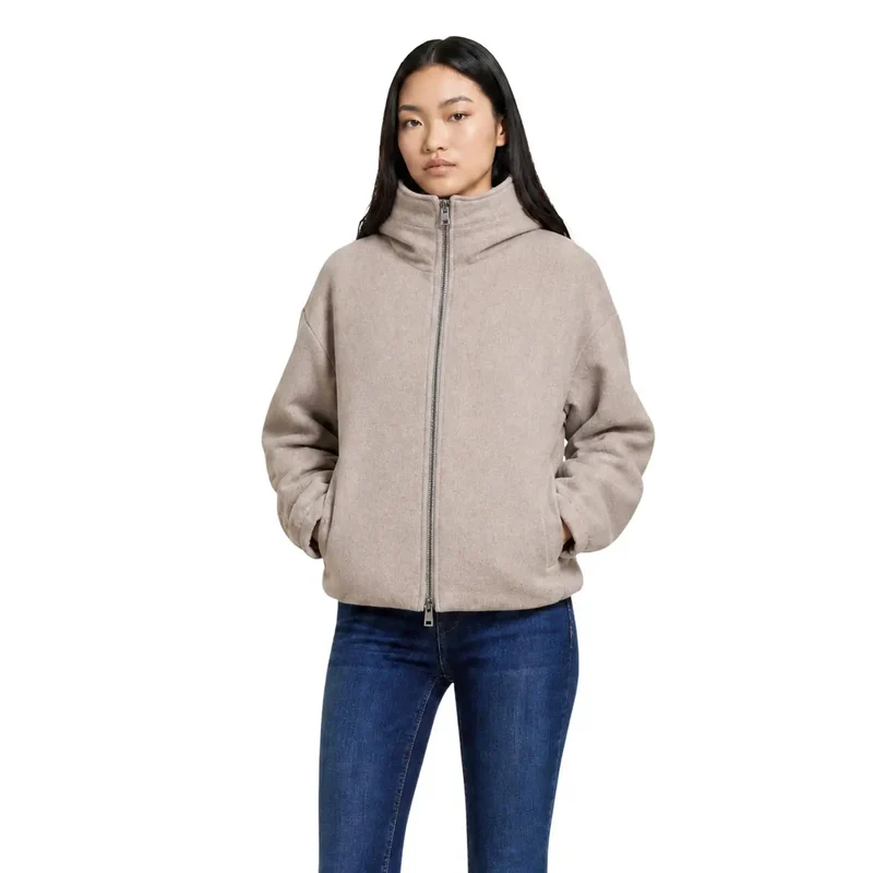 Choral Damen-Rollkragenblazer aus Wollmischung, Beige