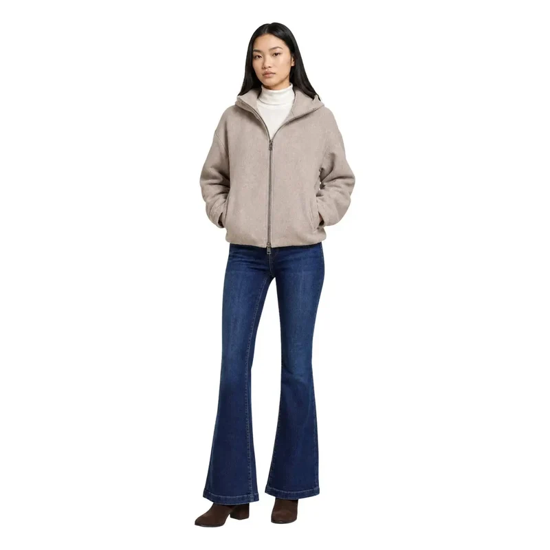 Choral Damen-Rollkragenblazer aus Wollmischung, Beige