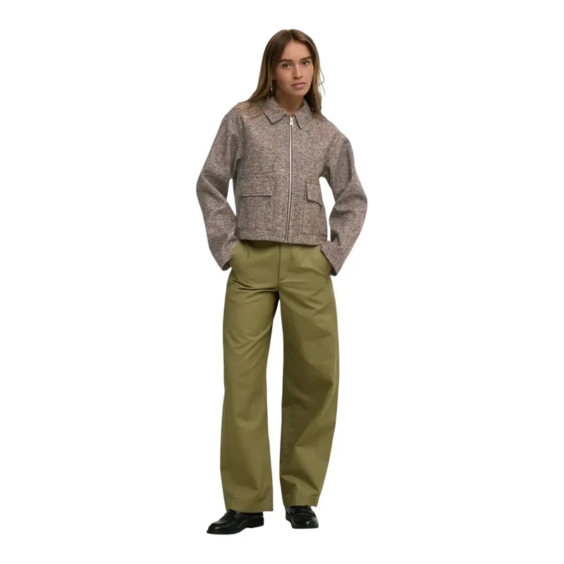 Jacqueline De Yong Damenblazer aus braunem Fischgrät-Polyester