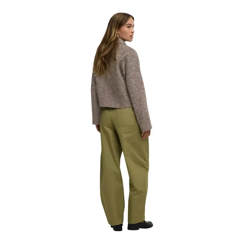 Jacqueline De Yong Damenblazer aus braunem Fischgrät-Polyester