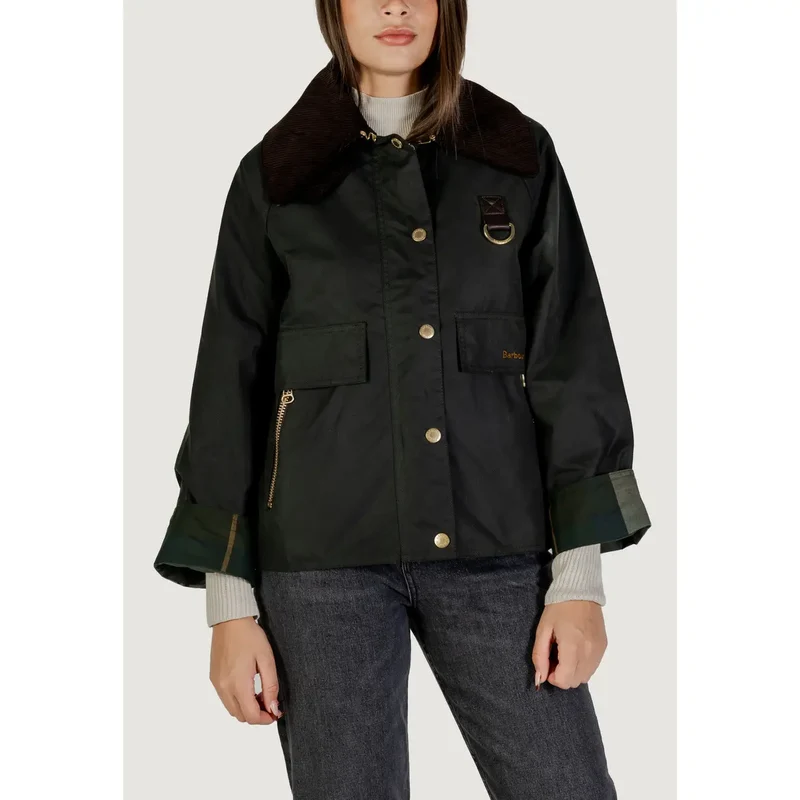 Barbour Damen-Blazer aus Wachs, grün, aus Baumwolle, Herbstjacke