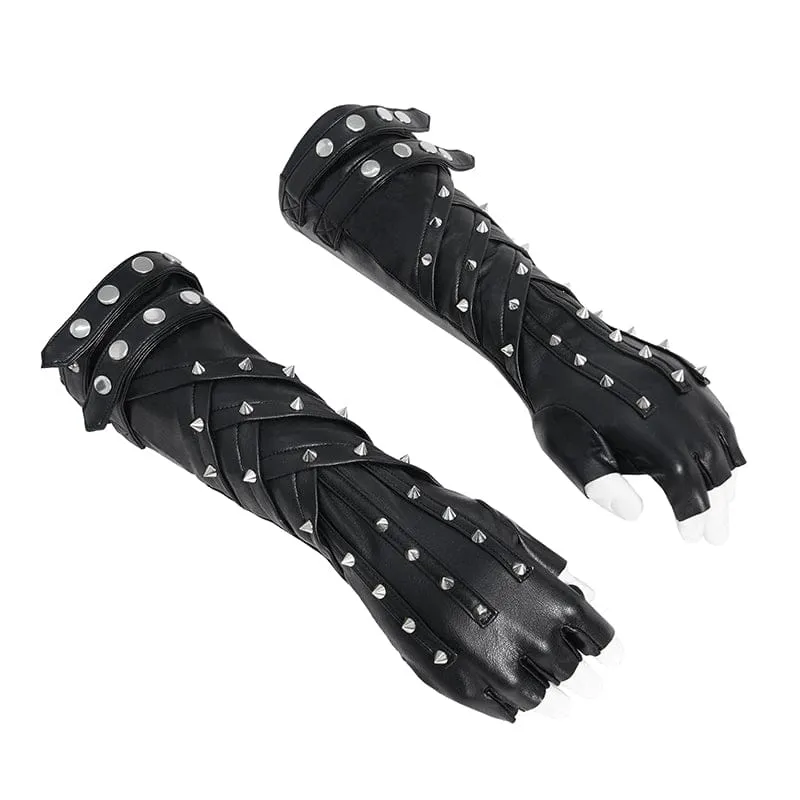 Punk-Nieten-Fingerlose Handschuhe für Herren