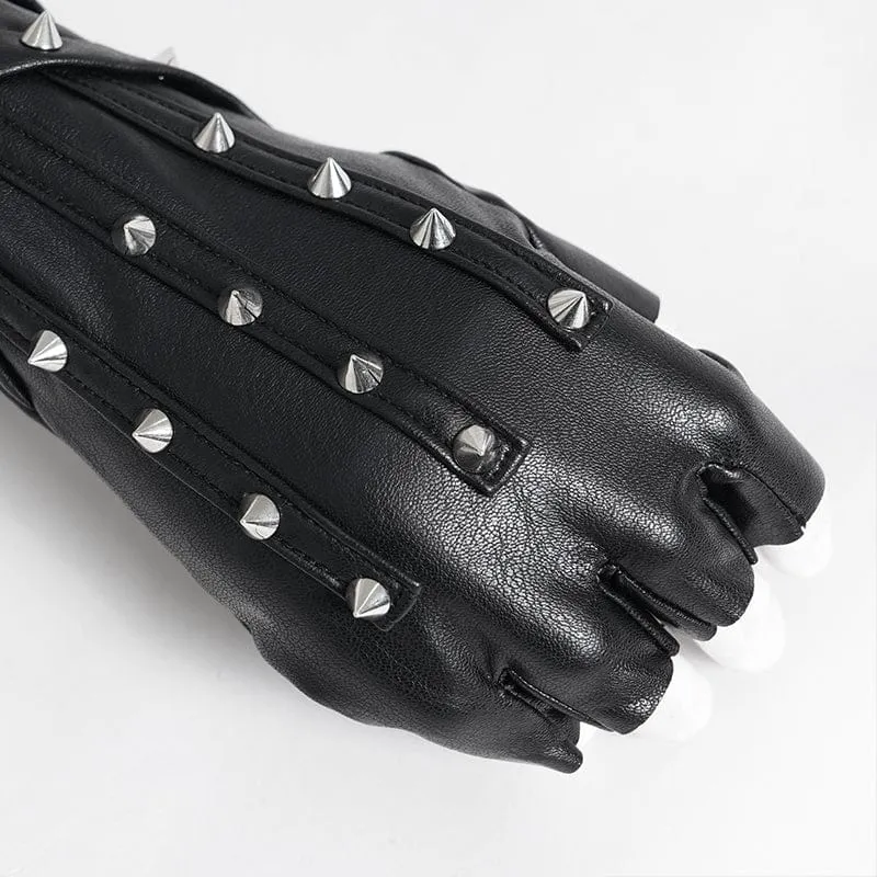Punk-Nieten-Fingerlose Handschuhe für Herren