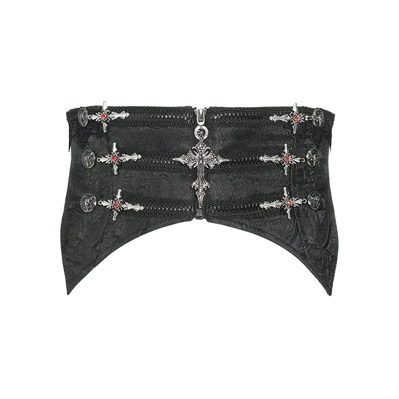 Gothic-Kreuz-Schnürgürtel für Herren mit Reißverschluss