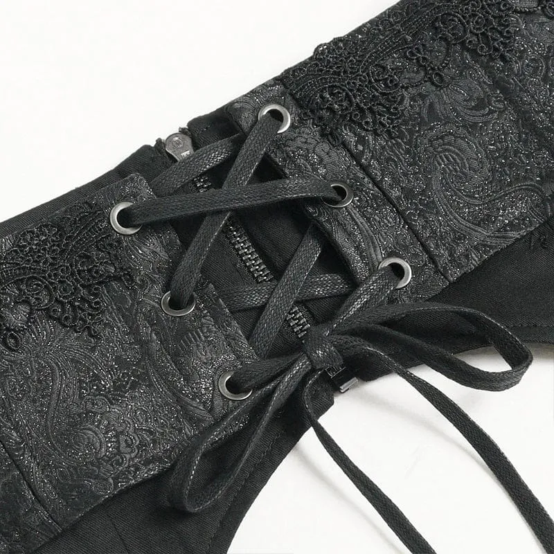 Gothic-Kreuz-Schnürgürtel für Herren mit Reißverschluss