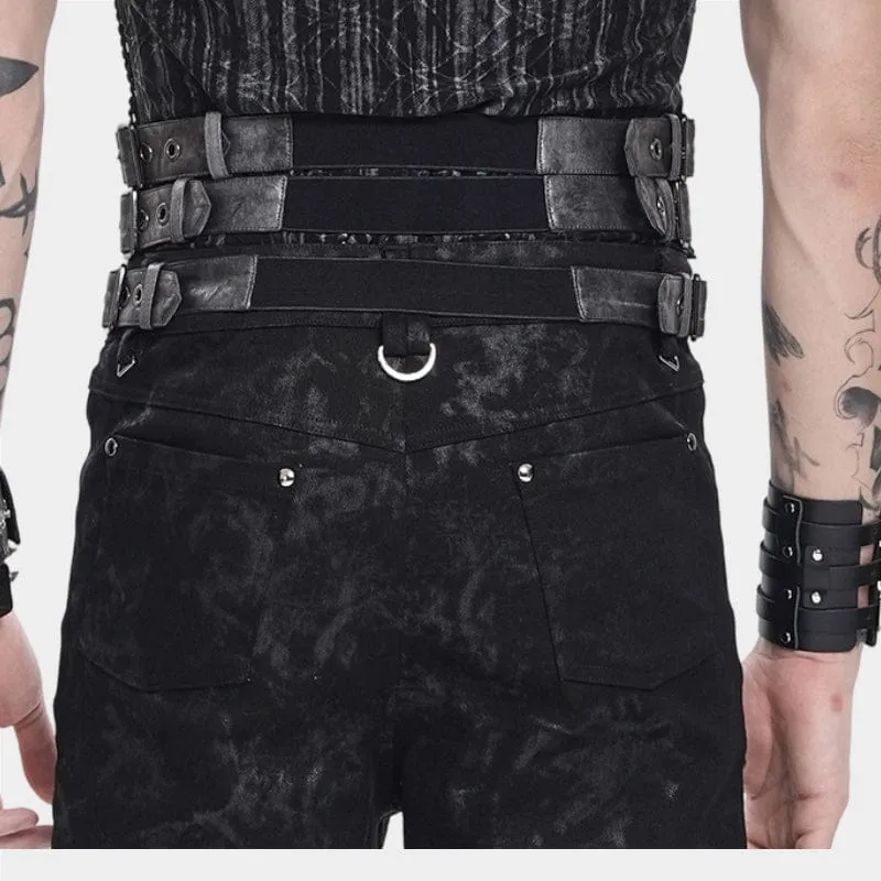 Punk-Mieder mit Nieten und Reißverschluss für Herren