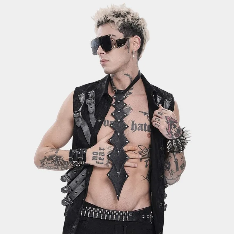 Punk-Nieten-Halskette für Herren, mehrlagig