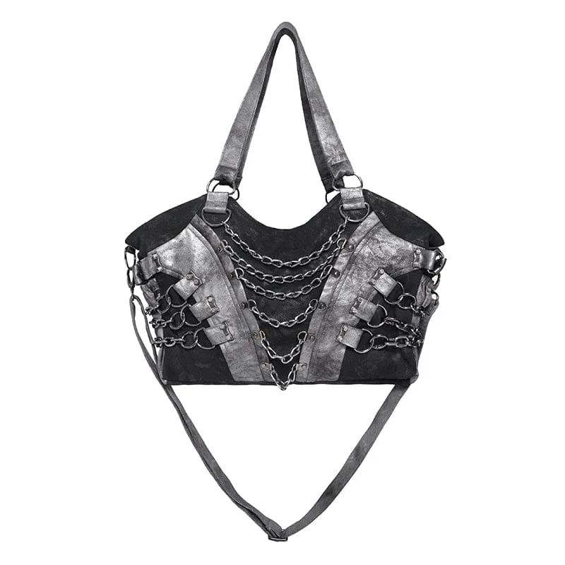 Punk-Tasche für Herren mit mehreren Lagen und Ketten