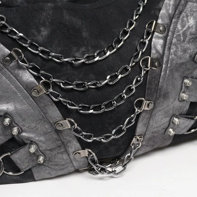 Punk-Tasche für Herren mit mehreren Lagen und Ketten