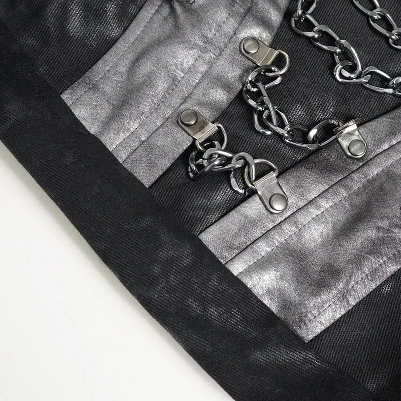 Punk-Tasche für Herren mit mehreren Lagen und Ketten