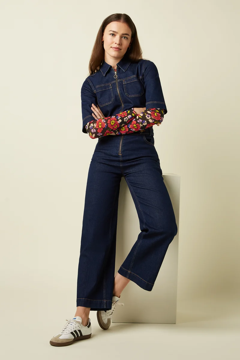 Zip Jumpsuit Onyx Denim