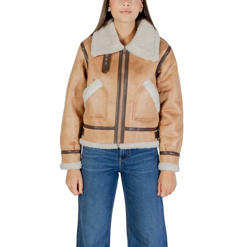 Choral Damen Beige Polyester Blazer Rundhals