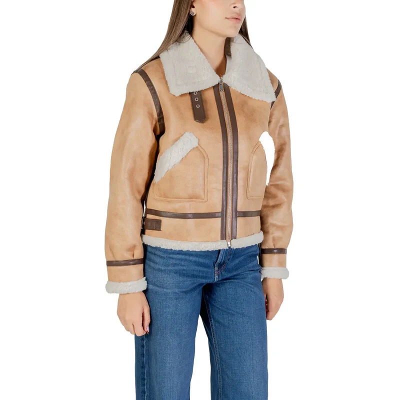 Choral Damen Beige Polyester Blazer Rundhals