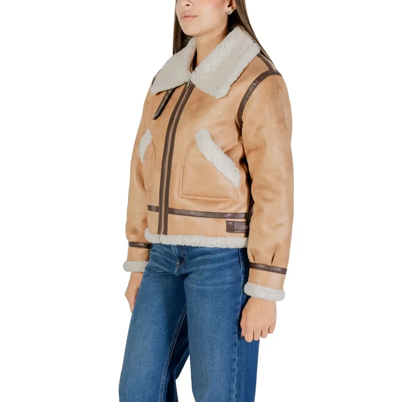 Choral Damen Beige Polyester Blazer Rundhals