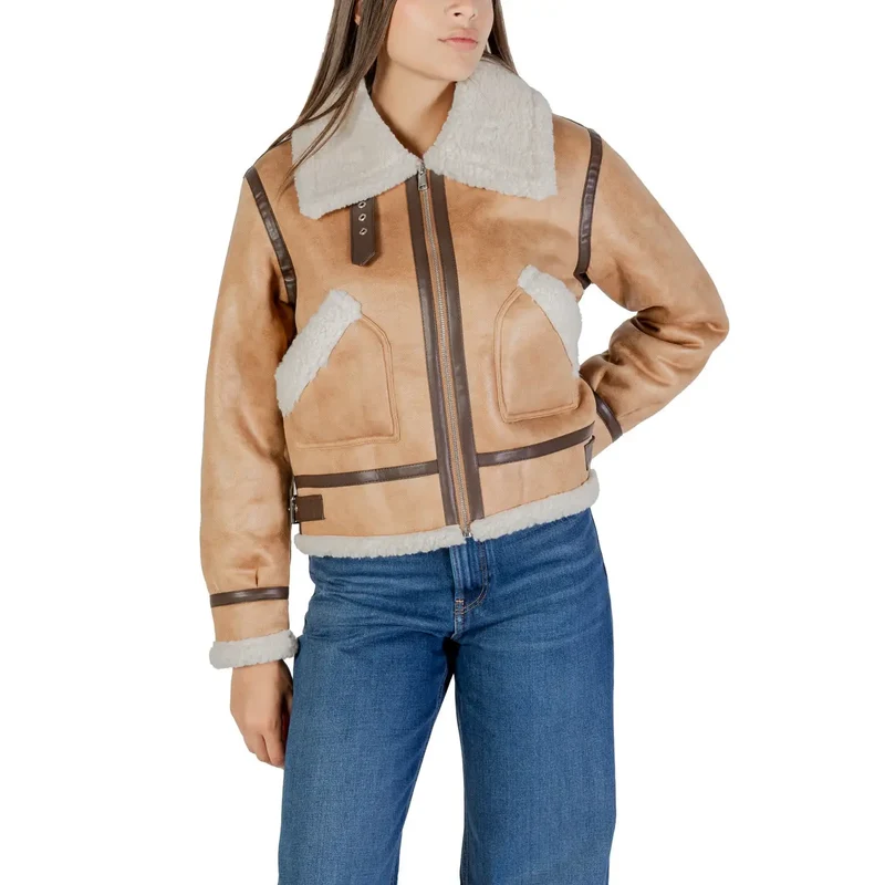 Choral Damen Beige Polyester Blazer Rundhals