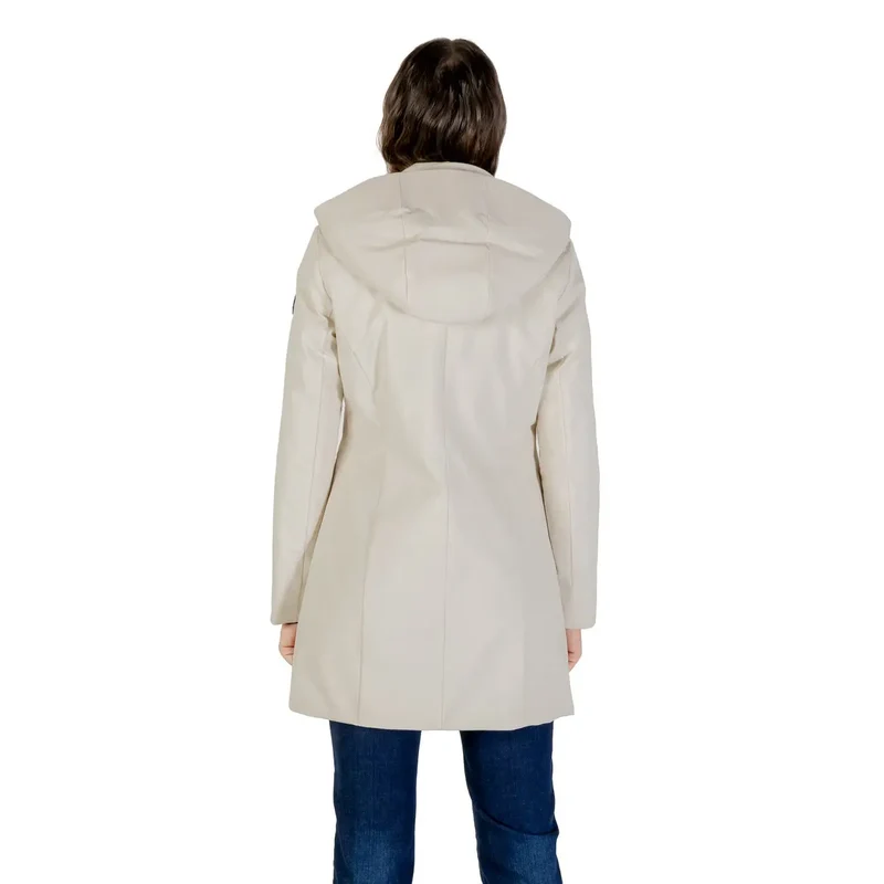 Peuterey Damen Blazer Weißer Blazer mit Reißverschluss und Kapuze aus Polyamid