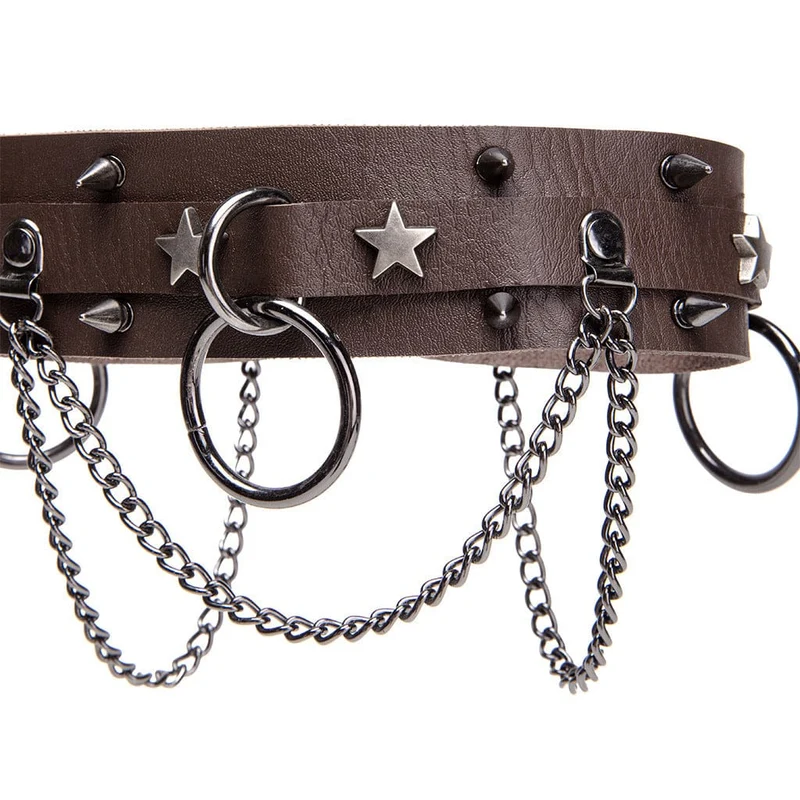 Unisex Punk Stern Nietenring Choker