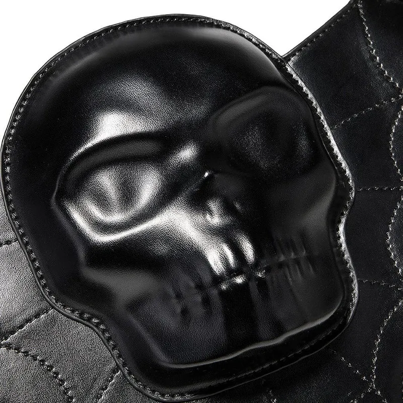 Gothic-Tasche für Damen mit Fledermausflügel-Totenkopf-Motiv