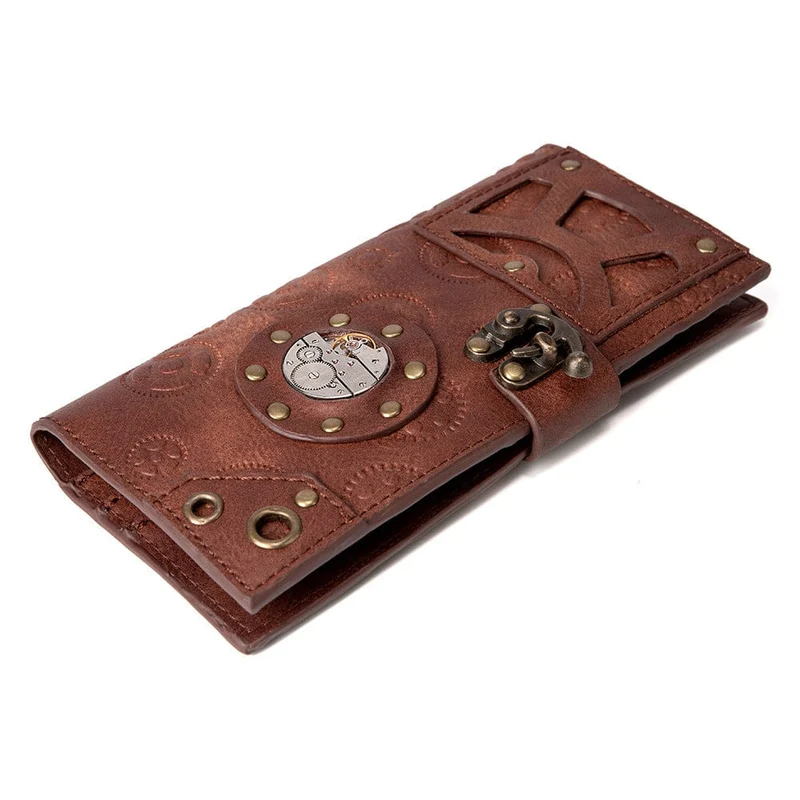 Geldbörse für Damen mit Steampunk-Zahnradprägung