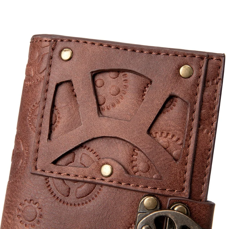 Geldbörse für Damen mit Steampunk-Zahnradprägung