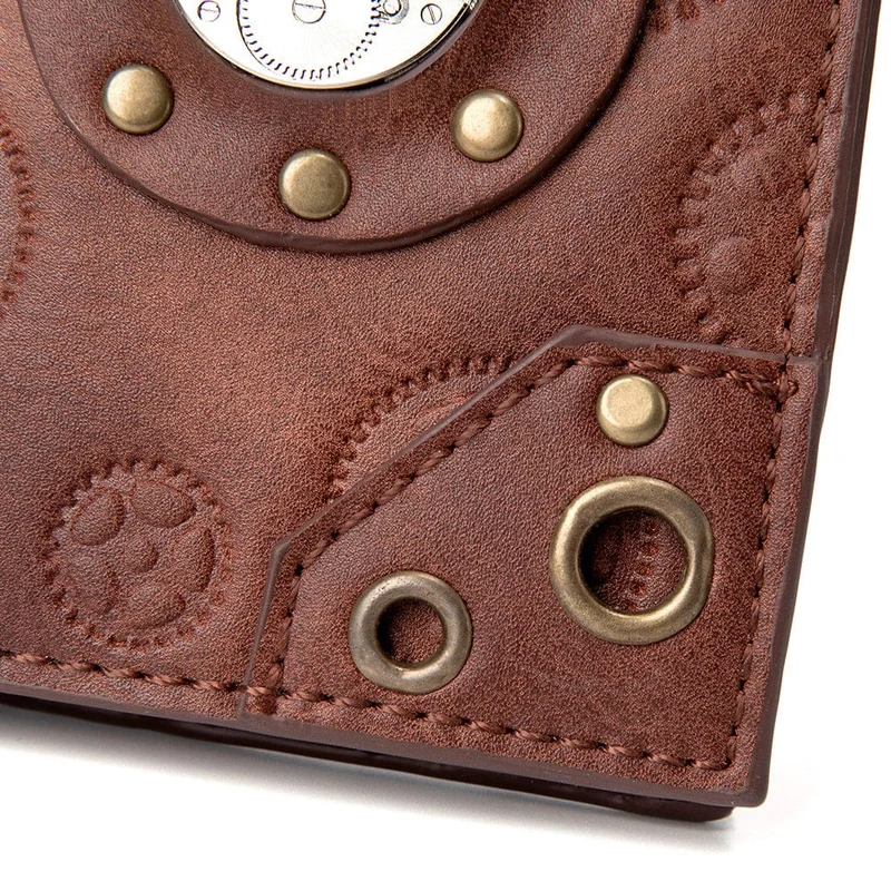 Geldbörse für Damen mit Steampunk-Zahnradprägung