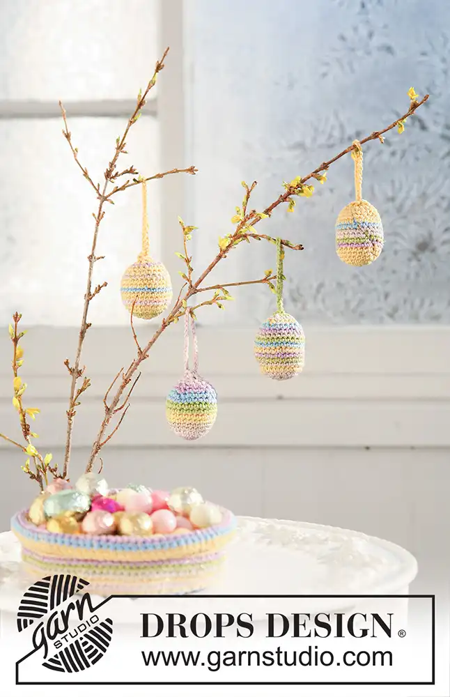 Anhänger Candy Eggs & Osterkorb (Häkelset)