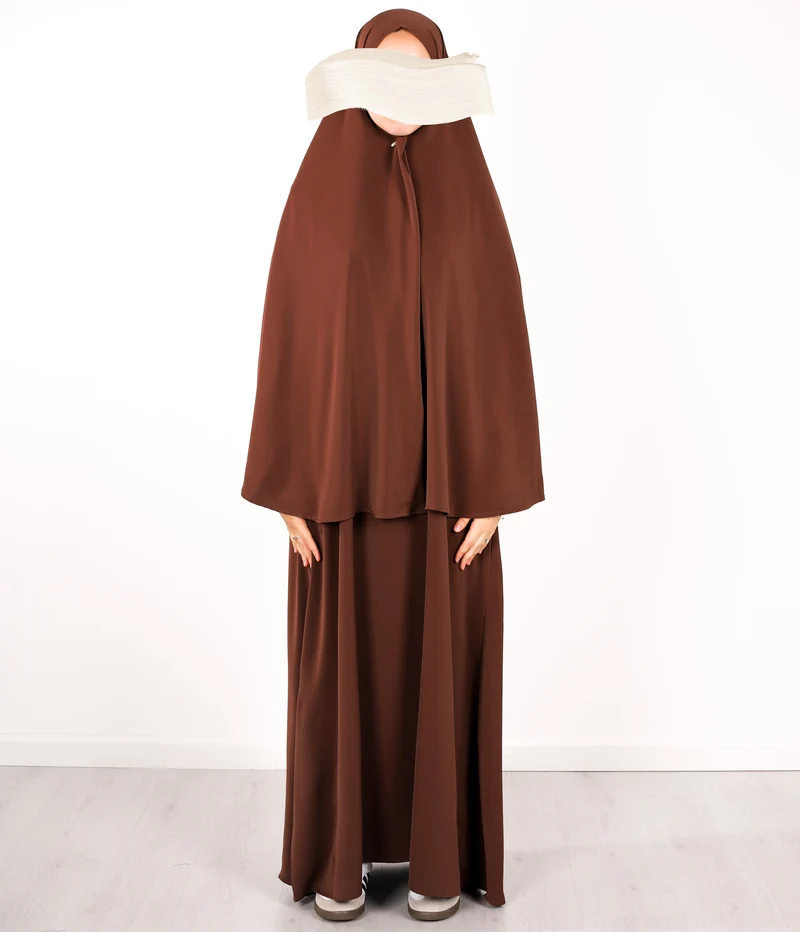 Anisah Klassischer Hüft-Khimar - Braun