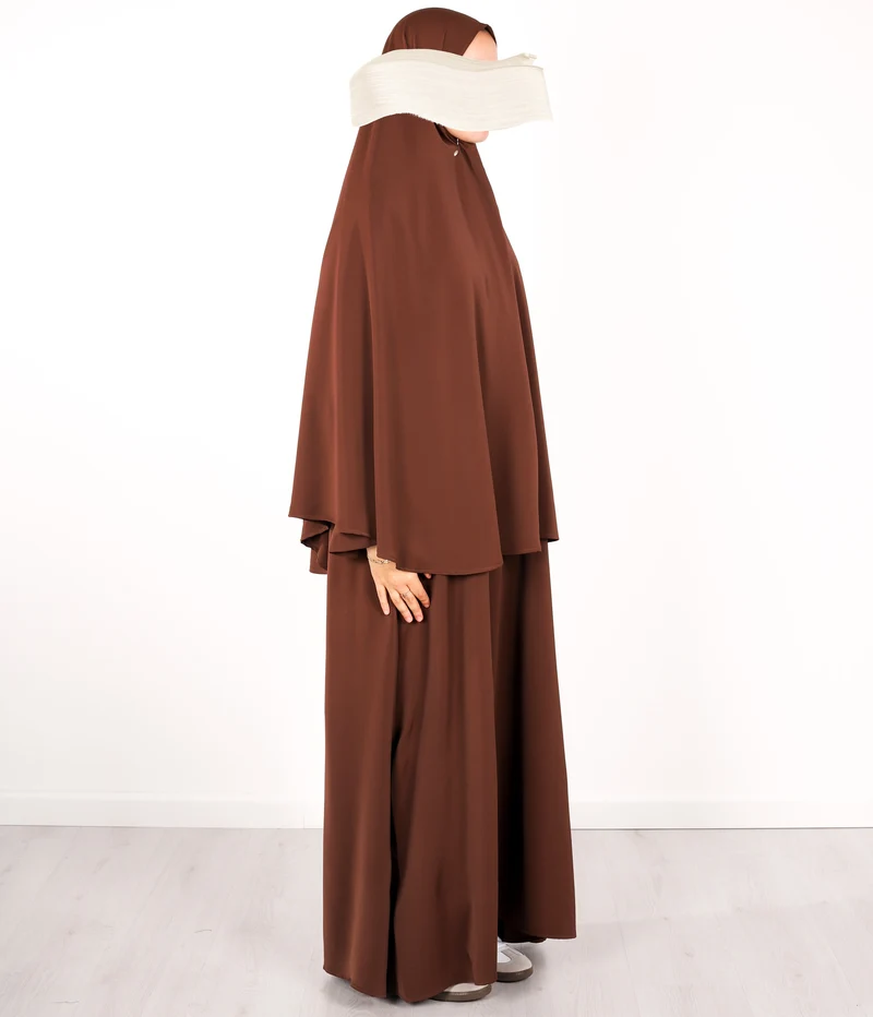 Anisah Klassischer Hüft-Khimar - Braun