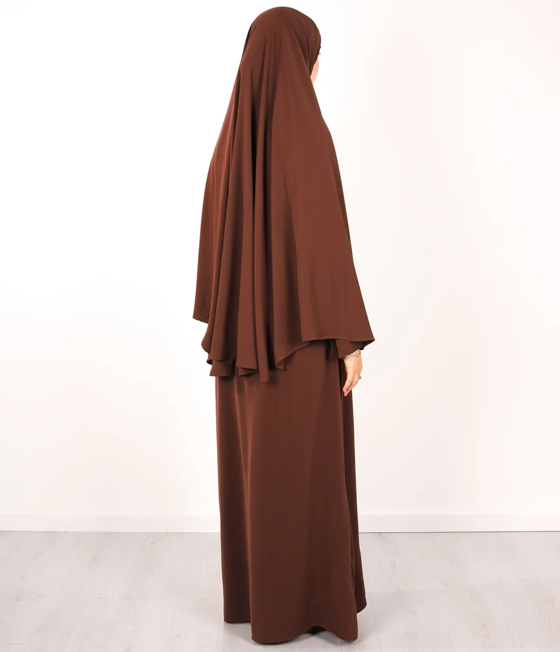 Anisah Klassischer Hüft-Khimar - Braun