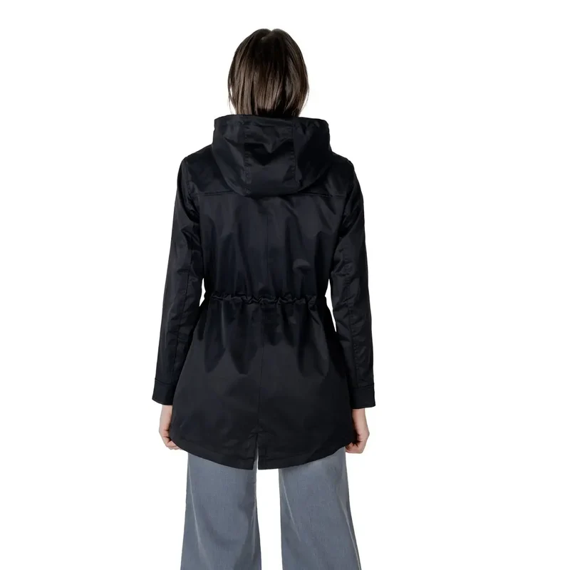 Only Schwarzer Damen-Polyester-Langblazer, Frühlingsoberbekleidung