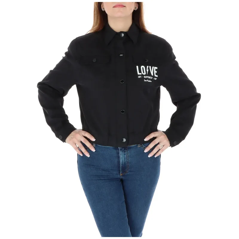 Love Moschino Schwarzer Damenblazer aus Baumwollmischgewebe