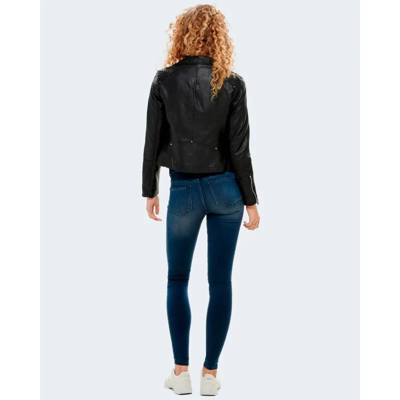 Only Schwarzer Damenblazer mit Reißverschluss aus Polyester-Polyurethan