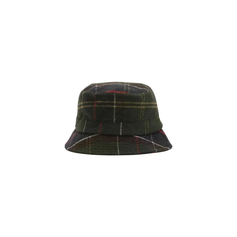 Barbour Damen-Sportmütze, grün kariert, Wollmischung