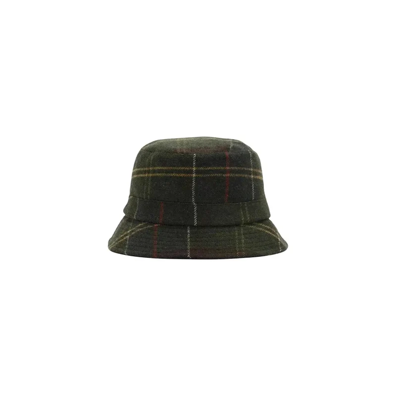 Barbour Damen-Sportmütze, grün kariert, Wollmischung