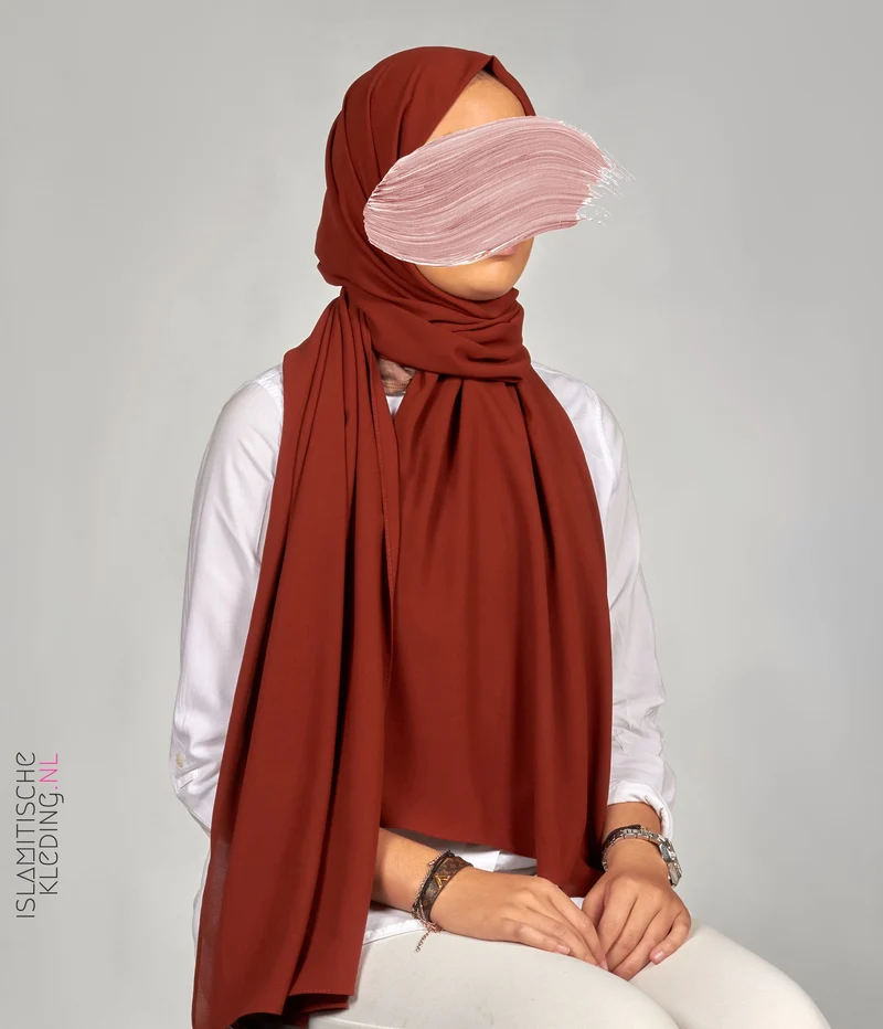 Schal Chiffon Blickdicht Rot