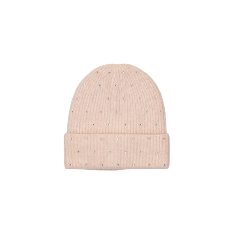 Only Damen-Mütze mit rosa Strasssteinen, Wollmischung