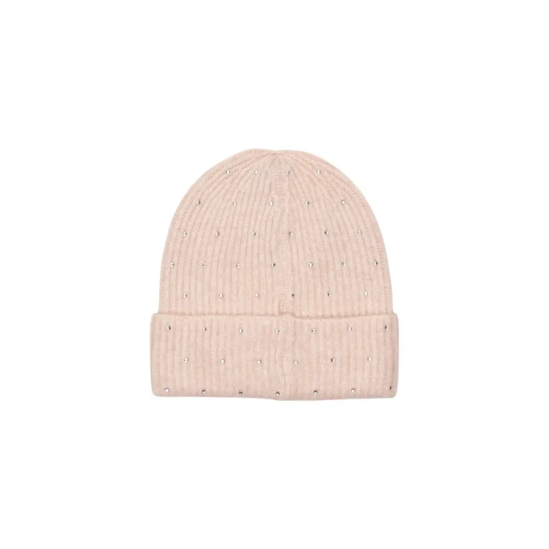 Only Damen-Mütze mit rosa Strasssteinen, Wollmischung