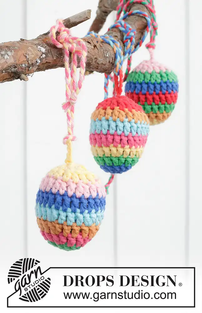Anhänger Easter Eggs gestreift (Häkelset)