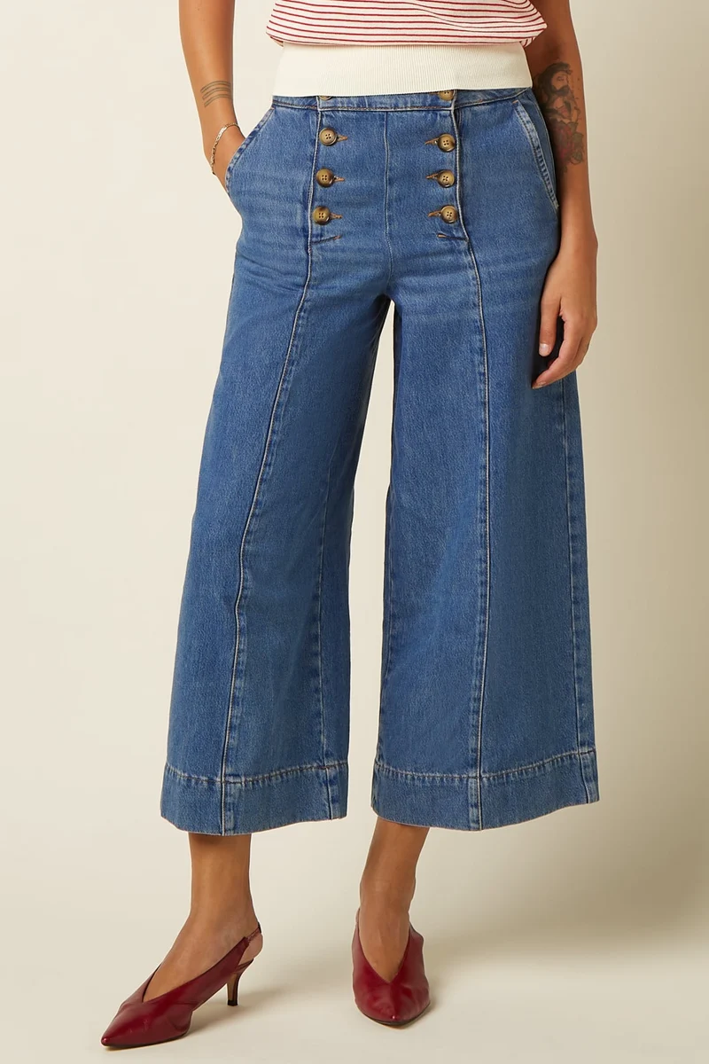 Melody Sailor Culotte Stone Denim