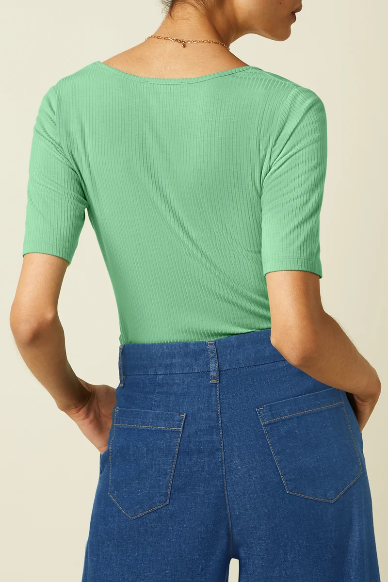 Carice Top Uni Rib