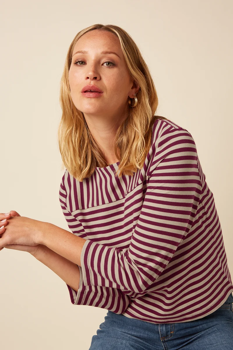 Boatneck Yoke Top Chopito Stripe