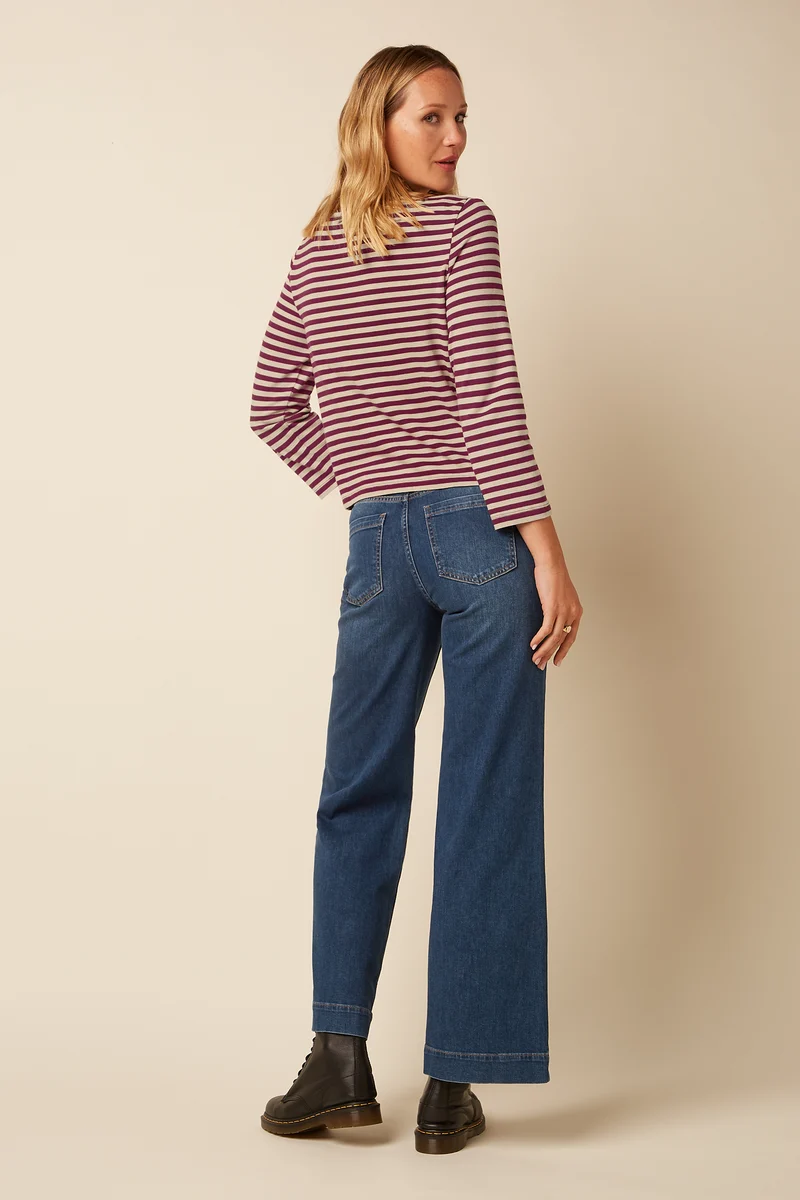 Boatneck Yoke Top Chopito Stripe
