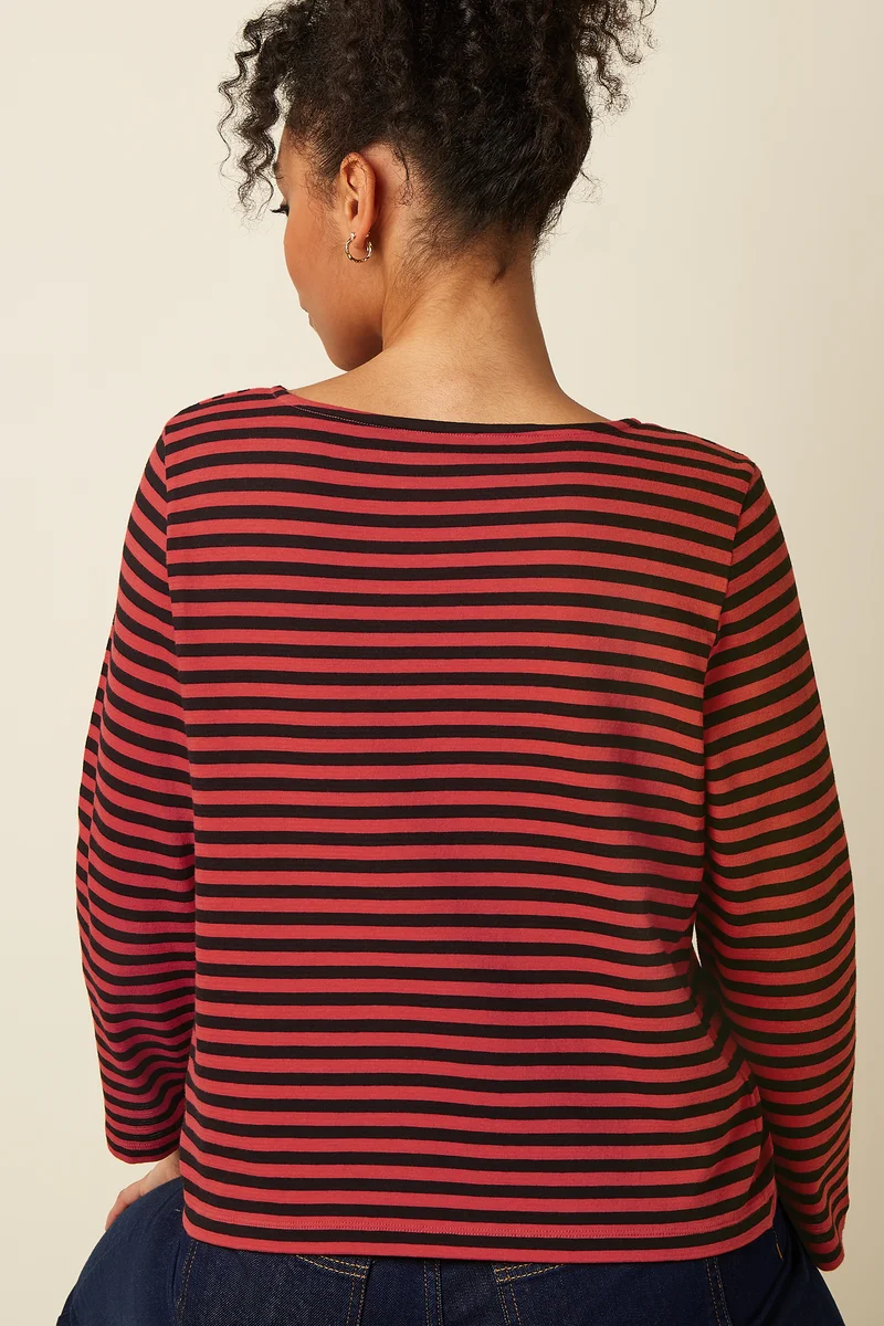 Boatneck Yoke Top Chopito Stripe