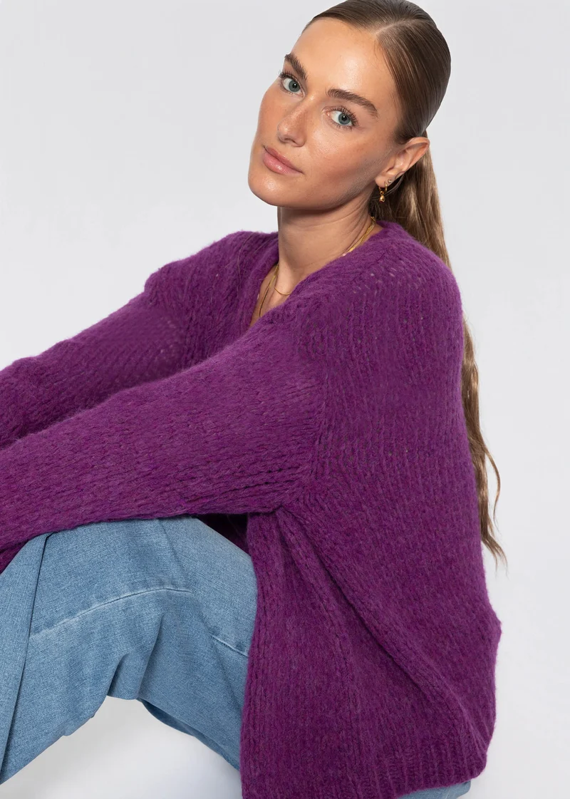Oversize Cardigan - plum