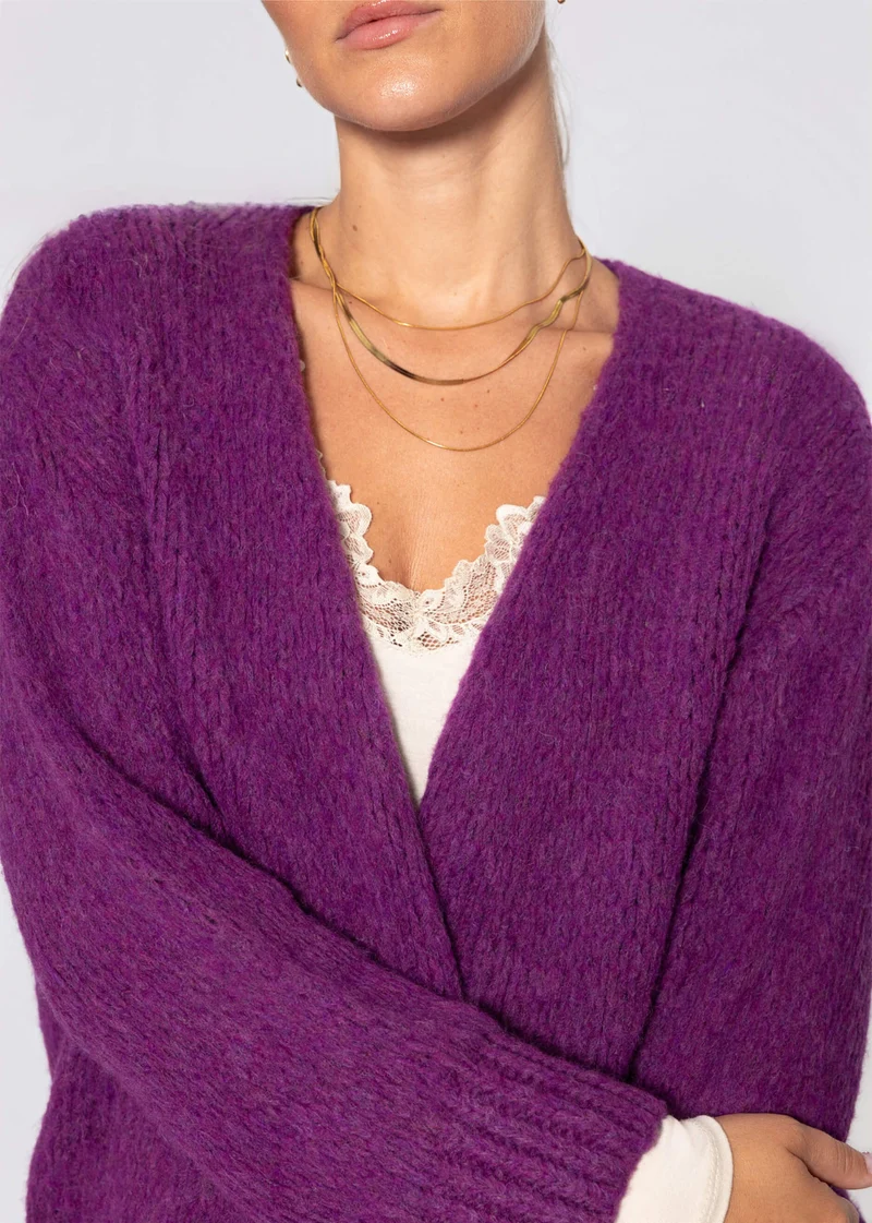 Oversize Cardigan - plum