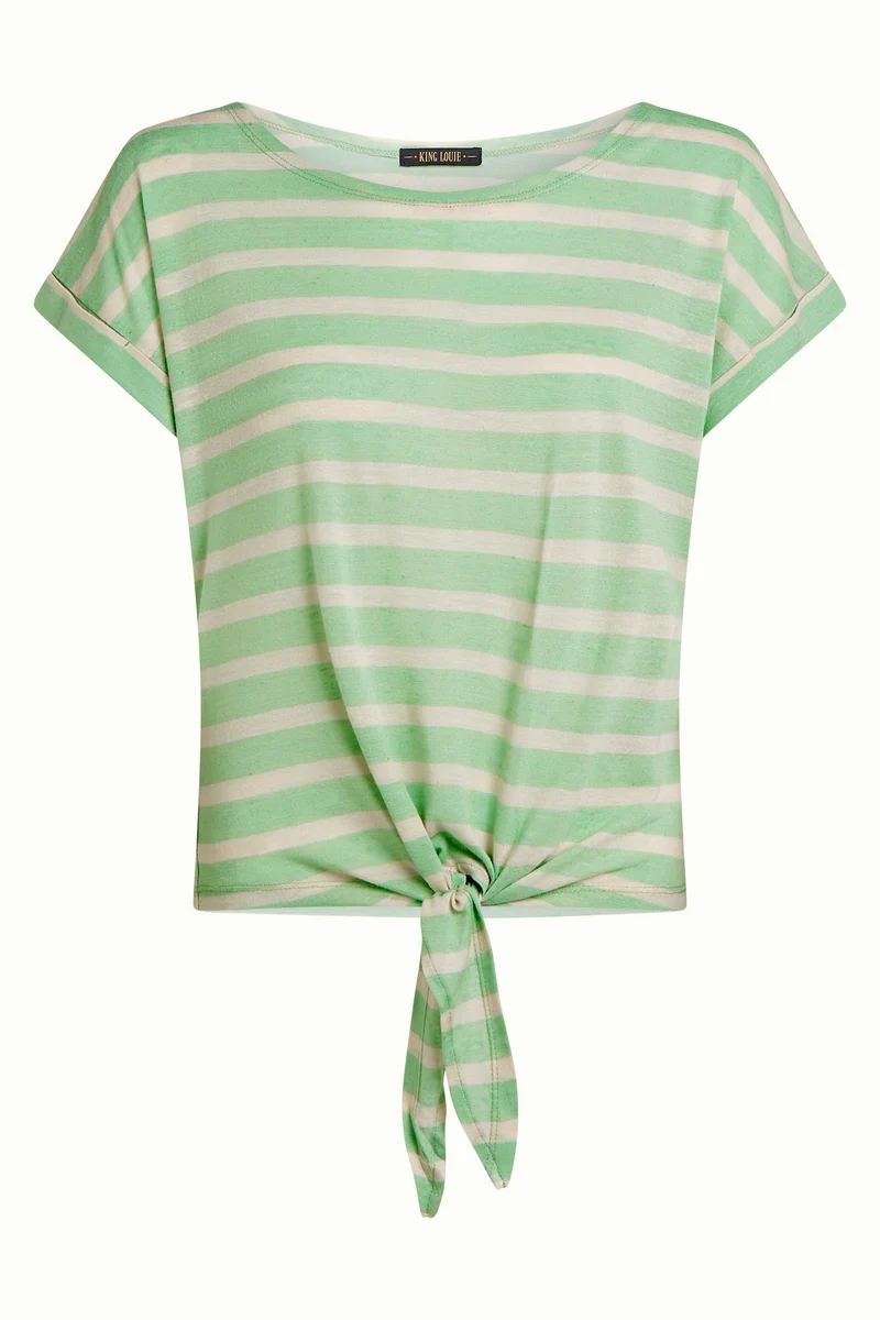 Aria Knot Shirt Marsy Linen Stripe